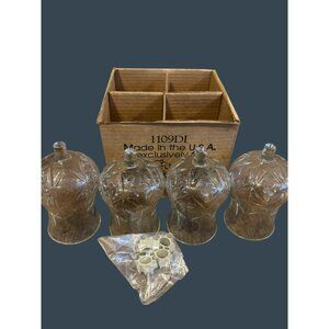 Set Of 4 Glass Candle Holders 1109DI Home Interiors & Gifts